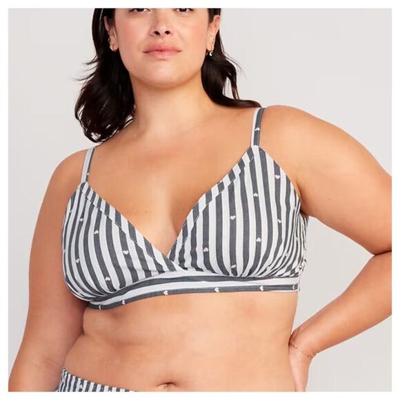 Cross-Front Poplin Bralette - Picture 1 of 4